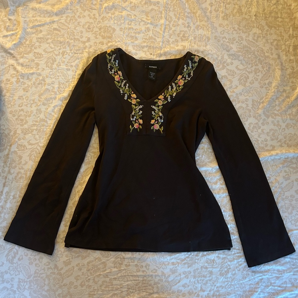 Brown prairie / cottage core style Express top